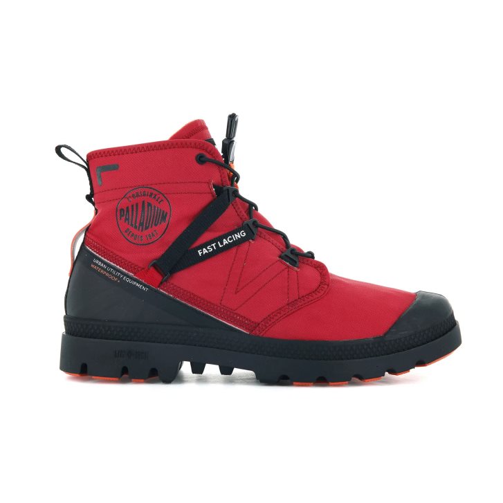 Palladium Pampa Travel Lite+ Waterproof Men\'s Boots Red | UK K968-QRM